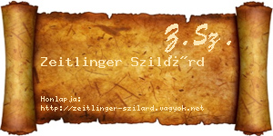 Zeitlinger Szilárd névjegykártya